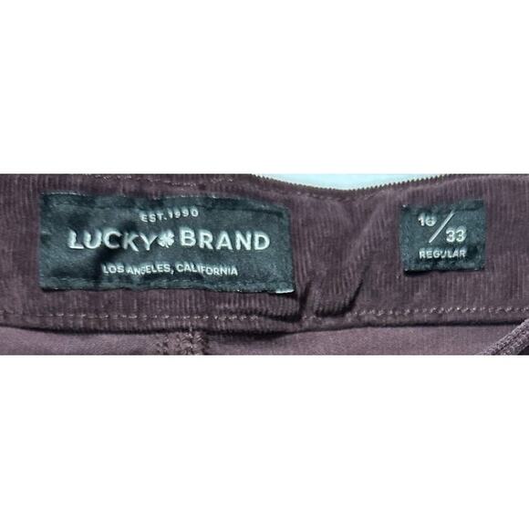 Lucky Brand Ava Skinny Maroon/Plum Micro Corduroy Pants Size 33/16 - Picture 2 of 7